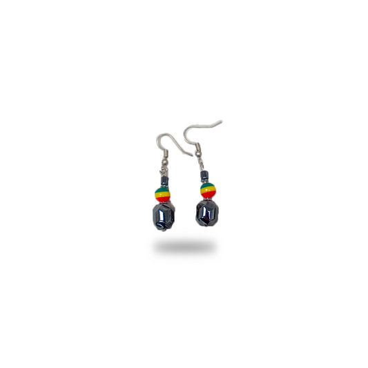 Rasta Hematite Drop Earrings