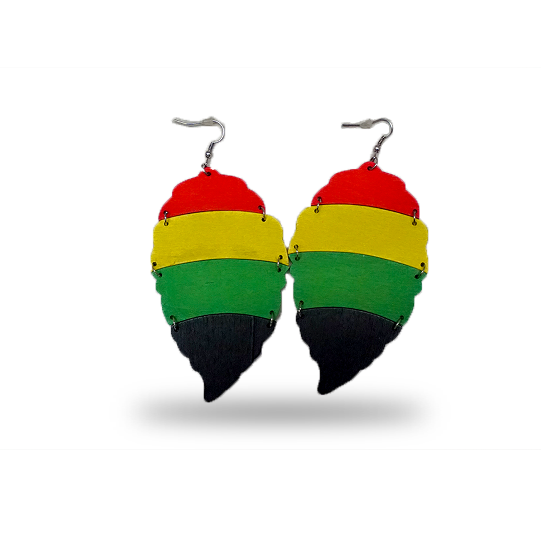 Rasta Boho Leaf Earrings