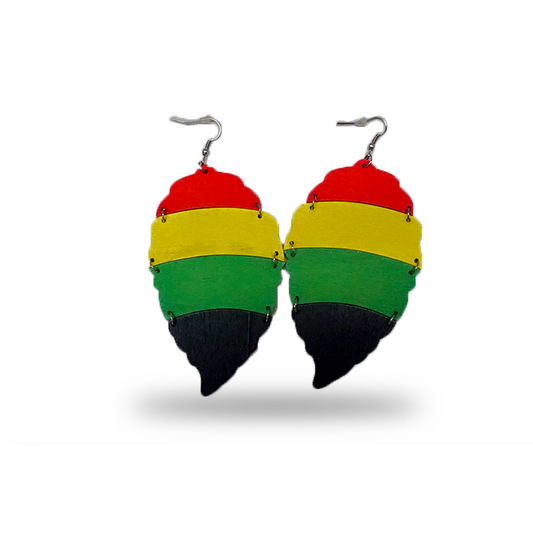 Rasta Boho Leaf Earrings