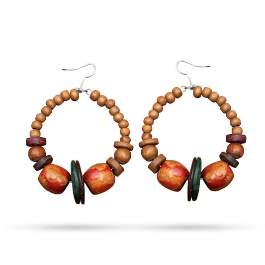 wood bead earrings