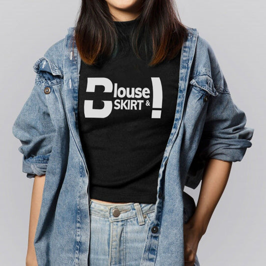 Khalelsh Collection Blouse and Skirt! T-shirt B/W