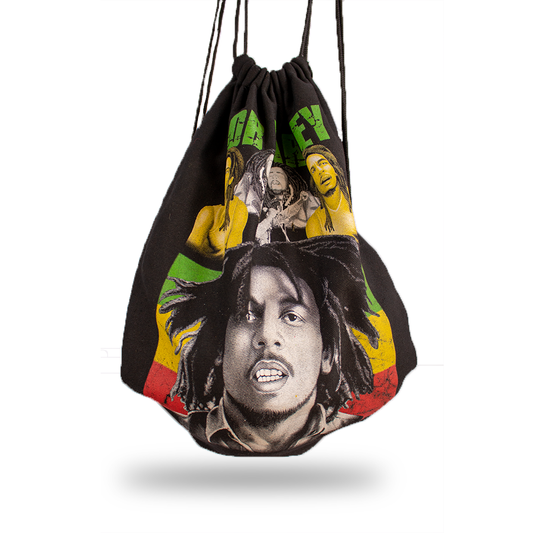 Cotton Bob Marley Drawstring Bag