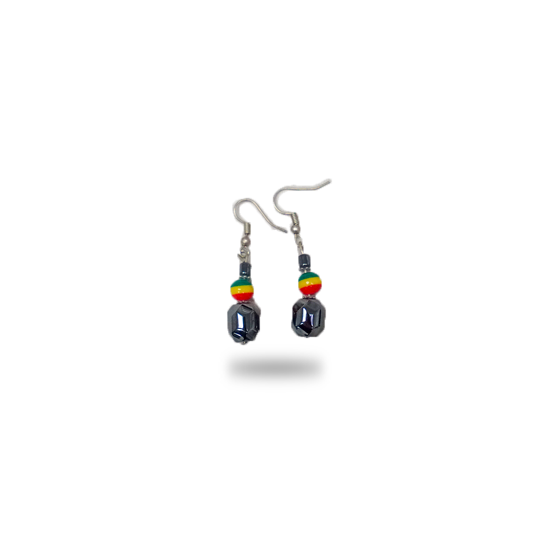 Rasta Hematite Drop Earrings