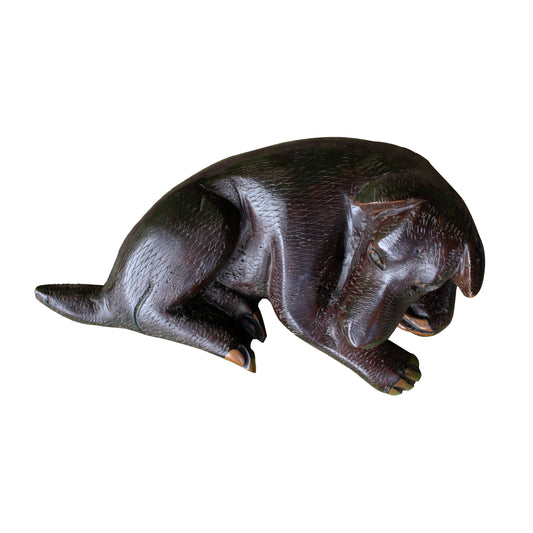 Cedar Dog Carving